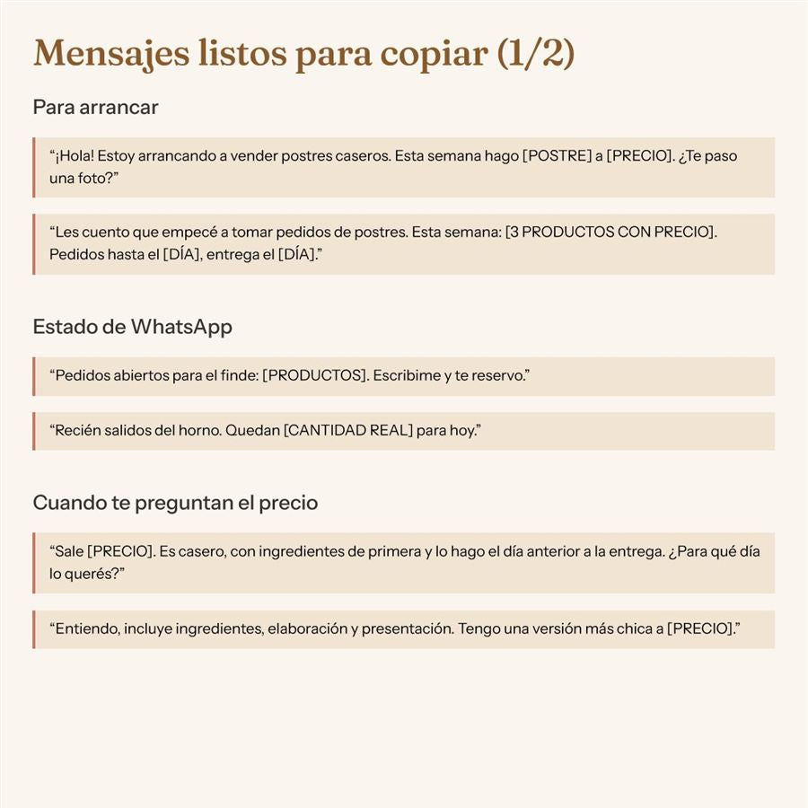 Mensajes para copiar